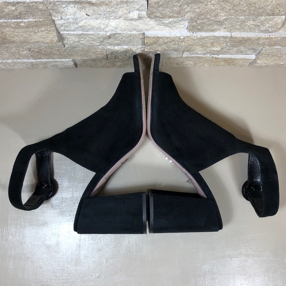 Prada Sandal Black Suede Block Heel - Picture 7 of 16